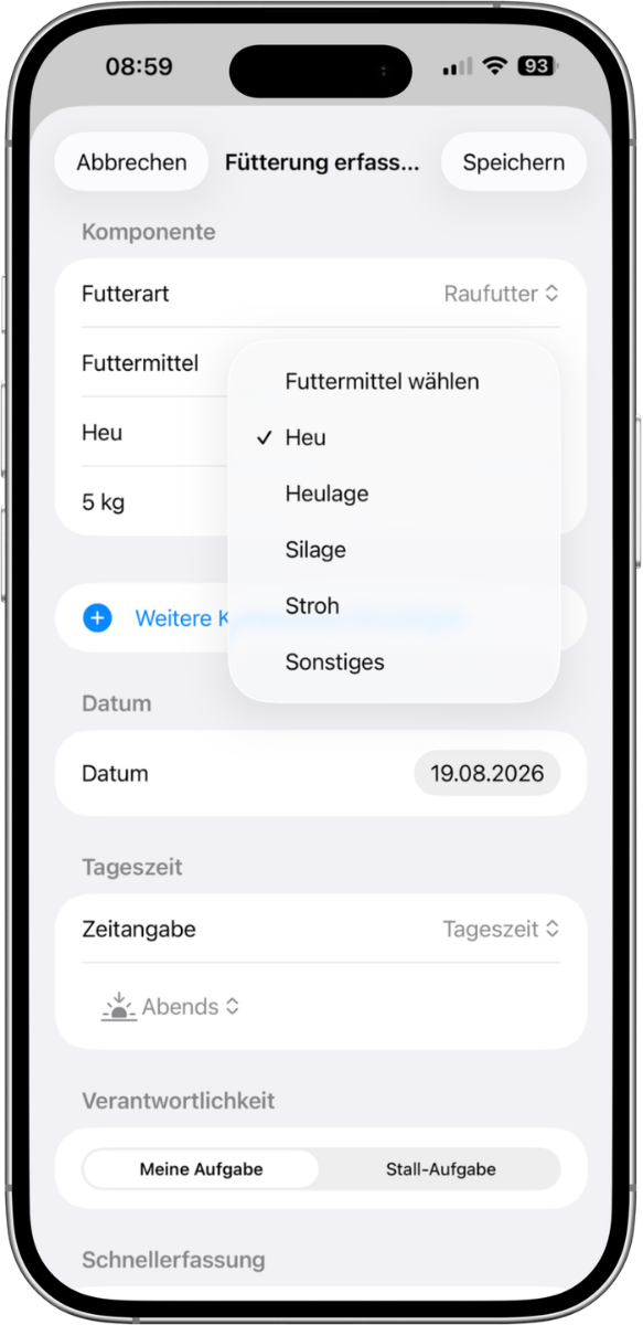 SPITZENREITER App Fütterungsplan