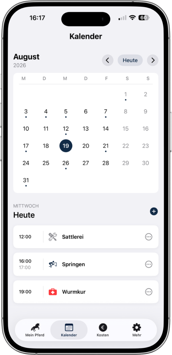 SPITZENREITER App Kalender